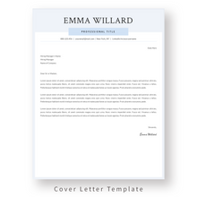 Load image into Gallery viewer, Creative Resume Template for Microsoft Word with blue accents. CV Template with Cover Letter and References Templates. Modern resume format. Curriculum Vitae
