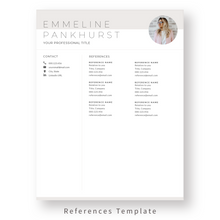 Load image into Gallery viewer, Feminine Resume Template for Word. CV Template with Cover Letter and References Templates. Modern resume format. Curriculum Vitae
