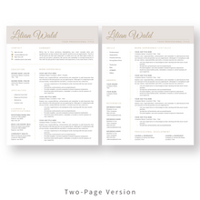 Load image into Gallery viewer, Registered Nurse Resume Template for Word. 2 Page CV Template with Cover Letter and References Templates. Modern resume format. Curriculum Vitae
