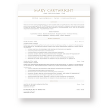 Load image into Gallery viewer, Executive Resume Template for Word - The Mary Cartwright
