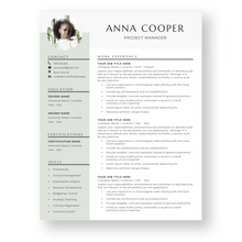 Load image into Gallery viewer, Modern and Professional Resume Template for Word. CV Template with Cover Letter and References Templates. Professional resume format. Curriculum Vitae
