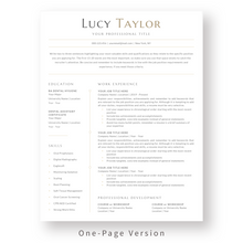 Load image into Gallery viewer, Dental Hygienist Resume Template for Word. 1 Page CV Template with Cover Letter and References Templates. Modern resume format. Curriculum Vitae
