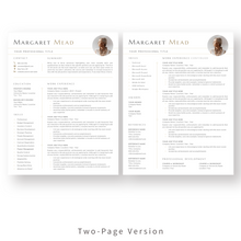 Load image into Gallery viewer, Executive Resume Template for Word wit Photo. 2 Page CV Template with Cover Letter and References Templates. Modern resume format. Curriculum Vitae
