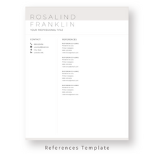 Load image into Gallery viewer, Feminine Resume Template for Word. CV Template with Cover Letter and References Templates. Modern resume format. Curriculum Vitae
