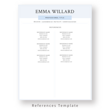 Load image into Gallery viewer, Creative Resume Template for Microsoft Word with blue accents. CV Template with Cover Letter and References Templates. Modern resume format. Curriculum Vitae
