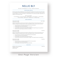 Load image into Gallery viewer, ATS Resume Template for Word. 1 Page CV Template with Cover Letter and References Templates. Simple Resume format. Curriculum Vitae
