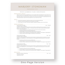 Load image into Gallery viewer, ATS Friendly Resume Template for Word - The Marjory
