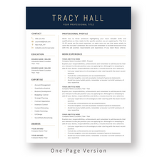 Load image into Gallery viewer, Executive Resume Template for Word. 1 Page CV Template with Cover Letter and References Templates. Modern resume format. Curriculum Vitae
