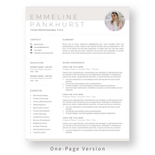 Load image into Gallery viewer, Feminine Resume Template for Word. 1 Page CV Template with Cover Letter and References Templates. Modern resume format. Curriculum Vitae
