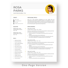 Load image into Gallery viewer, Modern Resume Template for Word. 1 Page CV Template with Cover Letter and References Templates. Professional resume format. Curriculum Vitae
