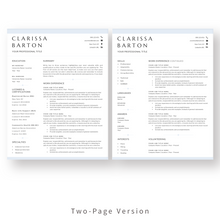 Load image into Gallery viewer, Nursing Resume Template for Word. 2 Page CV Template with Cover Letter and References Templates. Modern resume format. Curriculum Vitae

