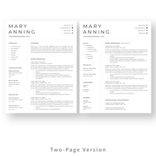 Load image into Gallery viewer, Engineer Resume Template for Word. 2 Page CV Template with Cover Letter and References Templates. Modern resume format. Curriculum Vitae
