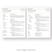 Load image into Gallery viewer, Modern Resume Template for Word. 2 Page CV Template with Cover Letter and References Templates. Professional resume format. Curriculum Vitae
