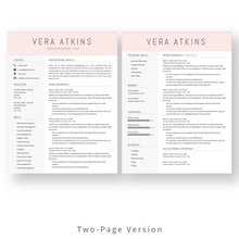 Load image into Gallery viewer, Modern Resume Template for Word. 2 Page CV Template with Cover Letter and References Templates. Professional resume format. Curriculum Vitae
