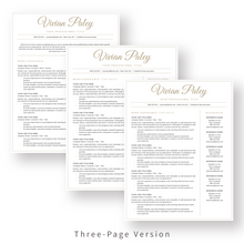 Load image into Gallery viewer, Teacher Resume Template for Word. 3 Page CV Template with Cover Letter and References Templates. Professional resume format. Curriculum Vitae
