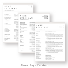 Load image into Gallery viewer, Teacher Resume Template for Word. 3 Page CV Template with Cover Letter and References Templates. Modern resume format. Curriculum Vitae
