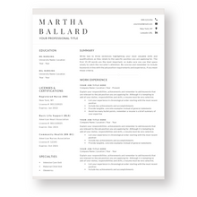 Load image into Gallery viewer, Nurse Resume Template for Word. CV Template with Cover Letter and References Templates. Modern resume format. Curriculum Vitae
