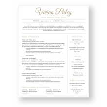Load image into Gallery viewer, Teacher Resume Template for Word. CV Template with Cover Letter and References Templates. Professional resume format. Curriculum Vitae
