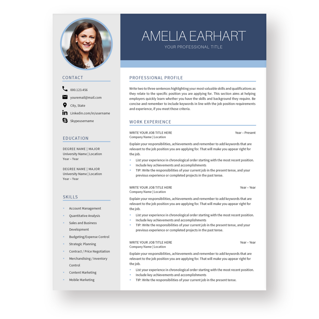 Creative Resume Template for Word. CV Template with Cover Letter and References Templates. Modern resume format. Curriculum Vitae