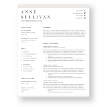 Load image into Gallery viewer, Teacher Resume Template for Word. CV Template with Cover Letter and References Templates. Modern resume format. Curriculum Vitae
