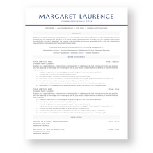 Load image into Gallery viewer, ATS Friendly Resume Template for Word - The Margaret Laurence
