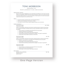 Load image into Gallery viewer, ATS Resume Template for Word. 1 Page CV Template with Cover Letter and References Templates. Professional Resume format. Curriculum Vitae
