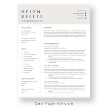 Load image into Gallery viewer, Teacher Resume Template for Word. 1 Page CV Template with Cover Letter and References Templates. Modern resume format. Curriculum Vitae
