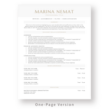 Load image into Gallery viewer, Functional Resume Template for Word. 1 Page CV Template with Cover Letter and References Templates. Modern resume format. Curriculum Vitae
