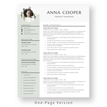 Load image into Gallery viewer, Modern and Professional Resume Template for Word. 1 Page CV Template with Cover Letter and References Templates. Professional resume format. Curriculum Vitae
