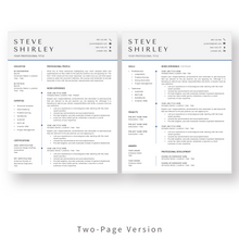 Load image into Gallery viewer, Engineering and IT Resume Template for Word. 2 Page CV Template with Cover Letter and References Templates. Modern resume format. Curriculum Vitae
