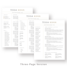 Load image into Gallery viewer, Minimalist Resume Template for Word. 3 Page CV Template with Cover Letter and References Templates. Modern resume format. Curriculum Vitae
