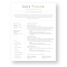 Load image into Gallery viewer, Dental Hygienist Resume Template for Word. CV Template with Cover Letter and References Templates. Modern resume format. Curriculum Vitae
