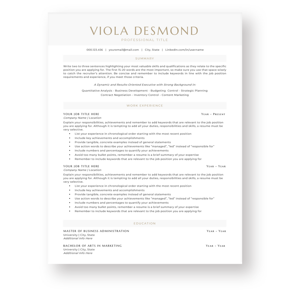 ATS Friendly Resume Template for Word. CV Template with Cover Letter and References Templates. Professional Resume format. Curriculum Vitae