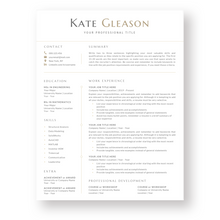 Load image into Gallery viewer, Engineer Resume Template for Word. CV Template with Cover Letter and References Templates. Modern resume format. Curriculum Vitae
