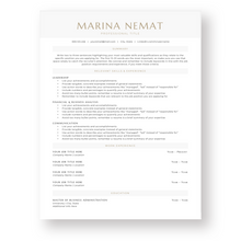 Load image into Gallery viewer, Functional Resume Template for Word. CV Template with Cover Letter and References Templates. Modern resume format. Curriculum Vitae
