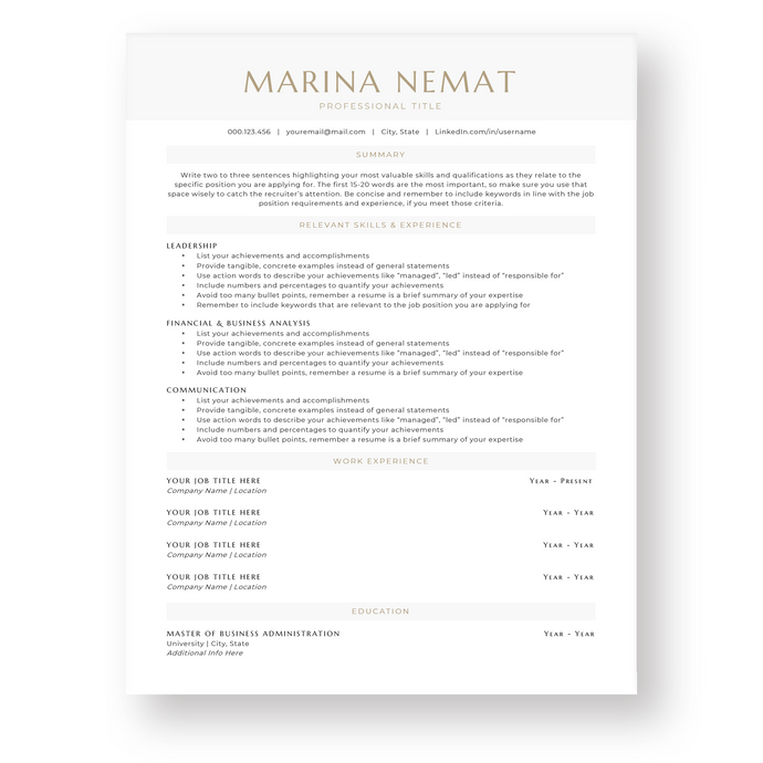 Functional Resume Template for Word. CV Template with Cover Letter and References Templates. Modern resume format. Curriculum Vitae